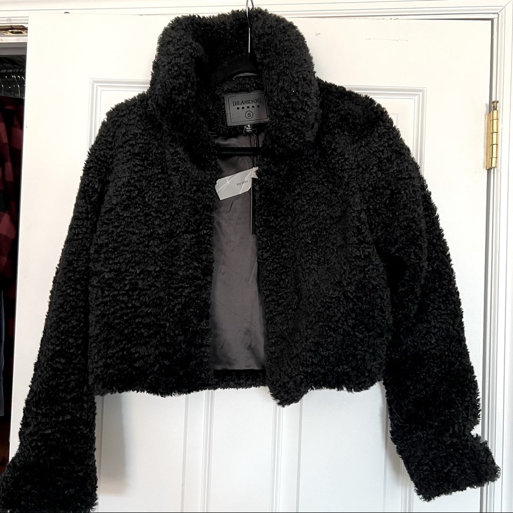 BlankNYC Faux Sherling Crop Jacket